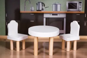 ECOTOYS Dřevěný domeček pro panenky PATIO vícebarevný