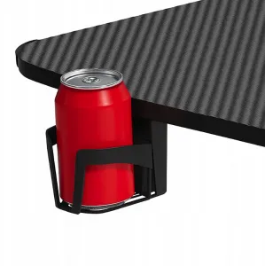 DomTextilu Čiernyhernýstôl,PCstôlsLEDosvetlenímRGBŠírka:120cm EKSBG01-black_120 čierna