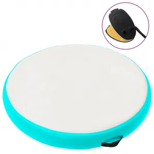 vidaXL Nafukovací gymnastický matrac s pumpou 100x100x15 cm PVC zelený