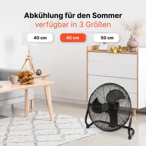 VL 3066 BK podlahový ventilátor 45 cm, kovovo čierny
