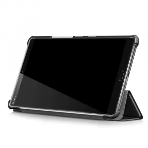 LEATHER Zaklápací kryt pre Huawei MediaPad M5 8.4 čierny