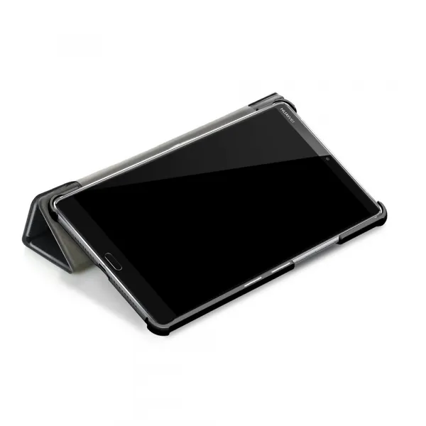 LEATHER Zaklápací kryt pre Huawei MediaPad M5 8.4 čierny