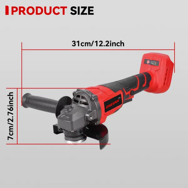 Bezuhlíková uhlová brúska OneVan 125 mm M14 vhodná pre batériu MAKITA 18V + 14 ks doplnkov v cene