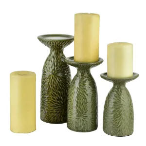 Mondex Keramický svietnik YARINE GREEN 20 cm zelený