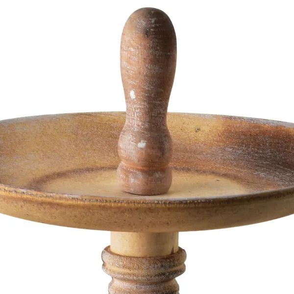 Mondex Dekoratívny dvojposchodový podnos DAZ 30 cm hnedý