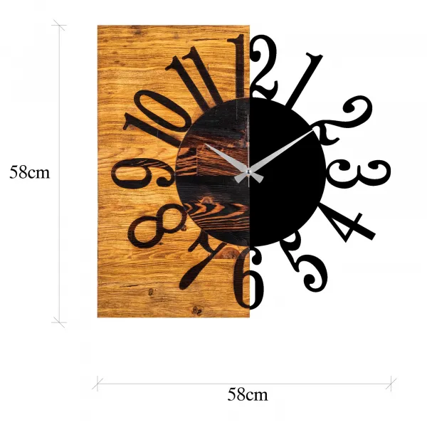 Dekoratívne drevené nástenné hodiny Wooden Clock 7