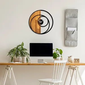 Wallity Dekoratívne nástenné hodiny WALLIE CIRCLE 56 cm orech/čierne