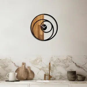 Wallity Dekoratívne nástenné hodiny WALLIE CIRCLE 56 cm orech/čierne