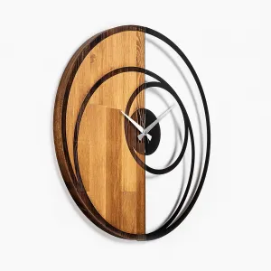 Wallity Dekoratívne nástenné hodiny WALLIE CIRCLE 56 cm orech/čierne