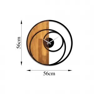 Wallity Dekoratívne nástenné hodiny WALLIE CIRCLE 56 cm orech/čierne