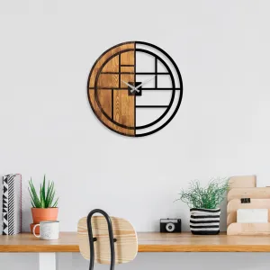 Wallity Dekoratívne nástenné hodiny WALLIE ORGANIC 56 cm orech/čierne