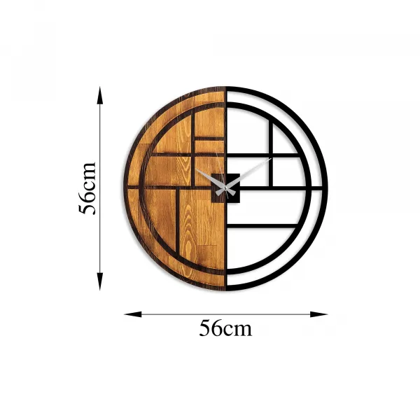 Wallity Dekoratívne nástenné hodiny WALLIE ORGANIC 56 cm orech/čierne