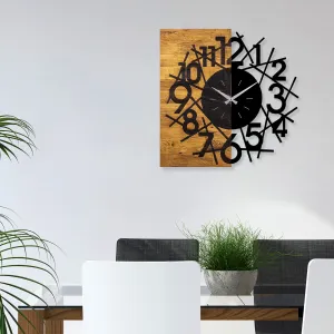 Wallity Nástenné dekoratívne hodiny WALLIE I. 58 cm orech/čierna