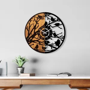 Wallity Dekoratívne nástenné hodiny WALLIE WOODEN 56 cm orech/čierne