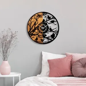 Wallity Dekoratívne nástenné hodiny WALLIE WOODEN 56 cm orech/čierne