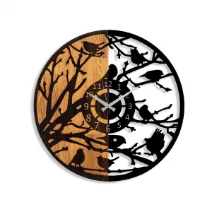 Wallity Dekoratívne nástenné hodiny WALLIE WOODEN 56 cm orech/čierne