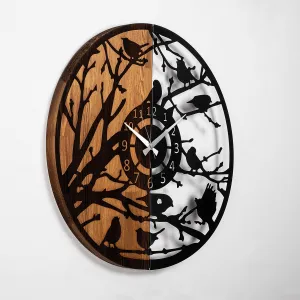 Wallity Dekoratívne nástenné hodiny WALLIE WOODEN 56 cm orech/čierne