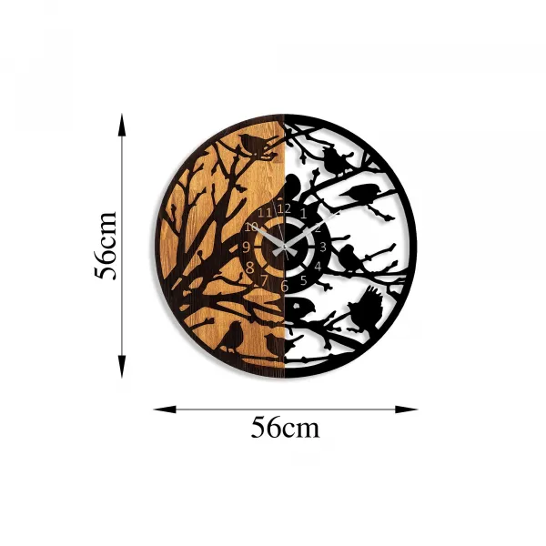 Wallity Dekoratívne nástenné hodiny WALLIE WOODEN 56 cm orech/čierne