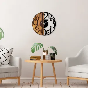 Wallity Dekoratívne nástenné hodiny WILLIE CONTRAST 56 cm orech/čierne