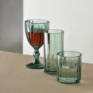 Allesken Sada 4 ks sklenic ELISE STRIPES 320 ml zelená