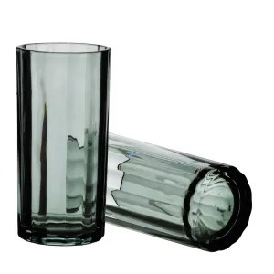 Allesken Sada 4 ks vysokých sklenic ELISE STRIPES 360 ml čirá/zelená