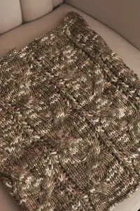 Dámsky zimný šál KN25 khaki+fango