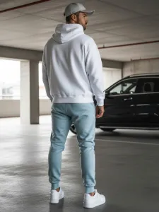 Pánske trendy tepláky svetlo-modré