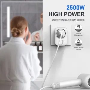 Tech-Protect TA100 cestovný adaptér UK / EU, biely