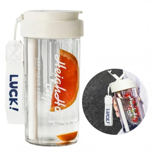 Livefy pohár so slamkou Simple 600ml, biely