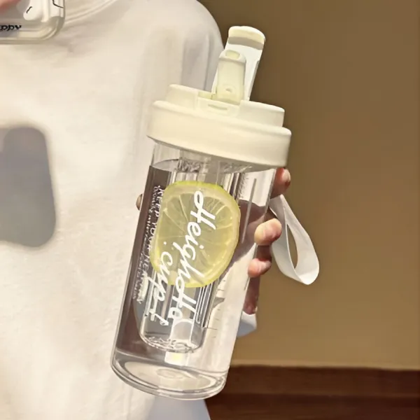 Livefy pohár so slamkou Simple 600ml, biely