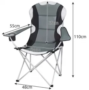 Záhradná a kempingová stolička Chair, nosnosť 120 kg, sivá