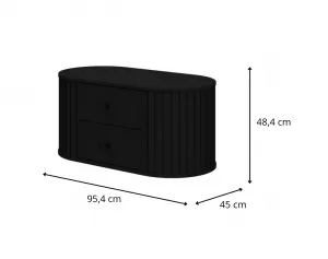 HALMAR Závěsná skříňka pod umyvadlo Venezia 2S 95,4 cm černá