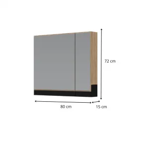 HALMAR Závěsná skříňka se zrcadlem Duesa 1D 80 cm dub zlatý
