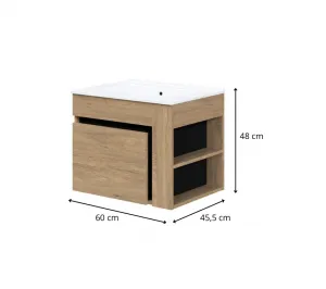 HALMAR Závěsná skříňka pod umyvadlo Duesa 1S 60 cm dub zlatý