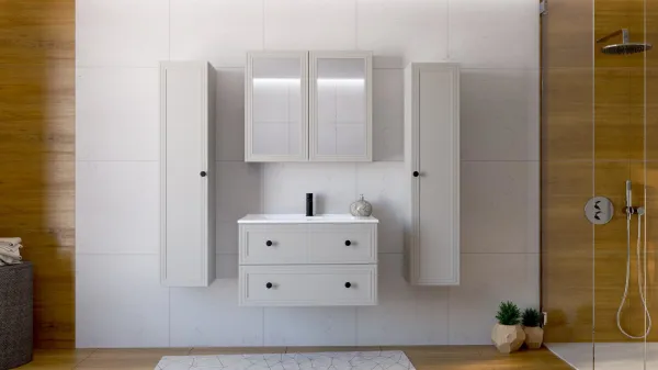 HALMAR Závěsná skříňka pod umyvadlo Toreto 2S 80 cm kašmírová