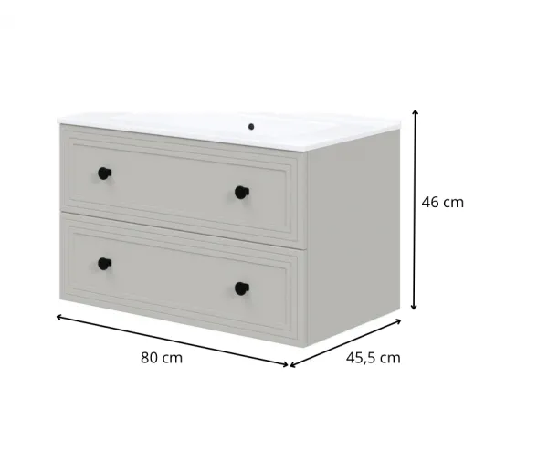 HALMAR Závěsná skříňka pod umyvadlo Toreto 2S 80 cm kašmírová