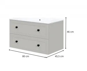 HALMAR Závěsná skříňka pod umyvadlo Toreto 2S 80 cm kašmírová
