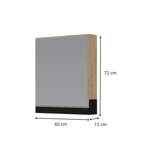 HALMAR Závěsná skříňka se zrcadlem Duesa 1D 60 cm dub zlatý