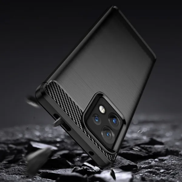 MG Carbon kryt na Motorola Moto X40 / X40 Pro, čierny