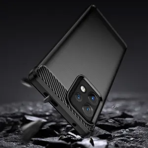 MG Carbon kryt na Motorola Moto X40 / X40 Pro, čierny