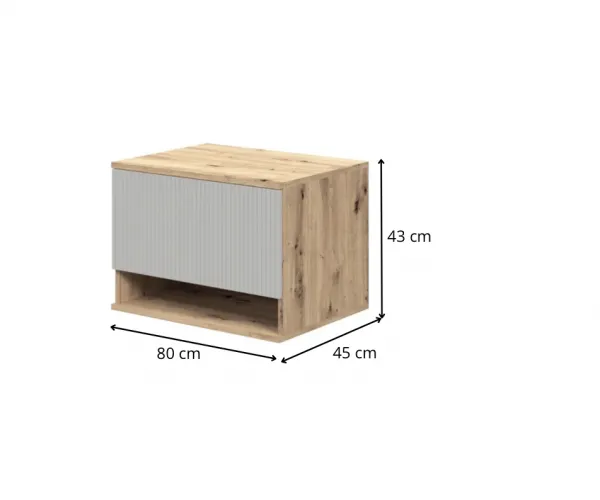 HALMAR Závěsná skříňka pod umyvadlo Aviola 1S 80 cm dub artisan/kašmír