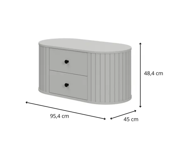 HALMAR Závěsná skříňka pod umyvadlo Venezia 2S 95,4 cm kašmírová