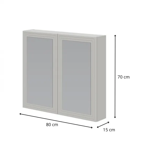 HALMAR Závěsná koupelnová skříňka se zrcadlem Toreto 80 cm kašmírová