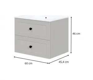 HALMAR Závěsná skříňka pod umyvadlo Toreto 2S 60 cm kašmírová