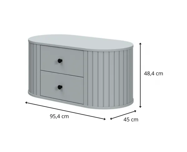 HALMAR Závěsná skříňka pod umyvadlo Venezia 2S 95,4 cm fjordově modrá