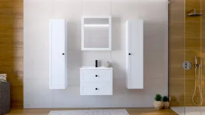 HALMAR Závěsná vysoká koupelnová skříňka Toreto 1D bílá