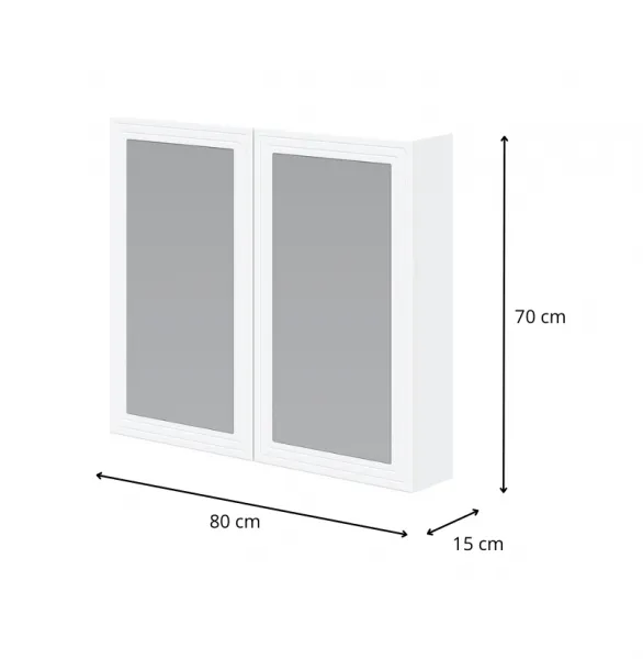 HALMAR Závěsná koupelnová skříňka se zrcadlem Toreto 80 cm bílá