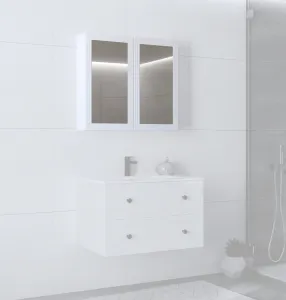 HALMAR Závěsná koupelnová skříňka se zrcadlem Toreto 80 cm bílá