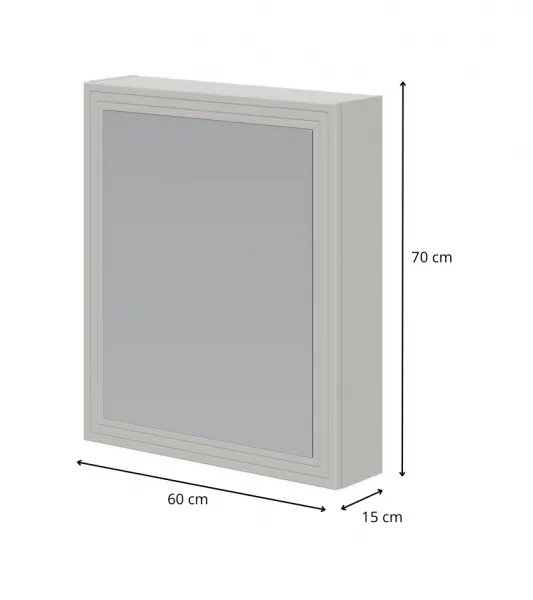 HALMAR Závěsná koupelnová skříňka se zrcadlem Toreto 60 cm kašmírová