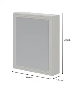 HALMAR Závěsná koupelnová skříňka se zrcadlem Toreto 60 cm kašmírová